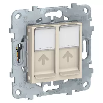 NU542444 Розетка компьютерная, RJ45, двойная, кат. 6 UTP, Бежевый Schneider Electric