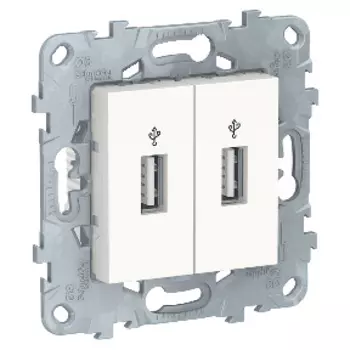 NU542718 USB-коннектор, 2-местный, Белый Schneider Electric