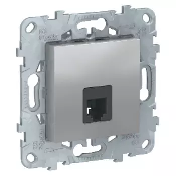 NU549230 Розетка телефонная, RJ11, одиночная, 4 контакта, Алюминий Schneider Electric