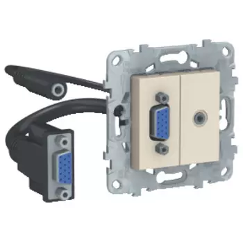 NU593244 Розетка HD15+Minijack, Бежевый Schneider Electric