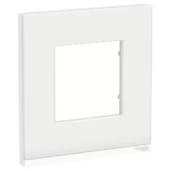 NU600285 Рамка Unica Pure Белое стекло 1-постовая Schneider Electric