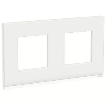 NU600485 Рамка Unica Pure Белое стекло 2-постовая Schneider Electric