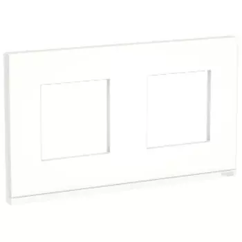 NU600489 Рамка Unica Pure Матовое стекло / Белый 2-постовая Schneider Electric