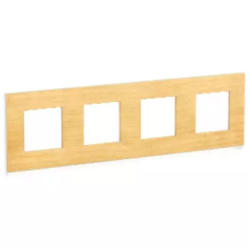 NU600883 Рамка Unica Pure Клен / Белый 4-постовая Schneider Electric