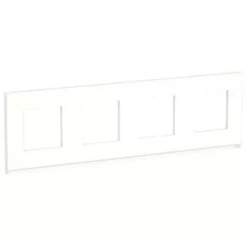 NU600889 Рамка Unica Pure Матовое стекло / Белый 4-постовая Schneider Electric