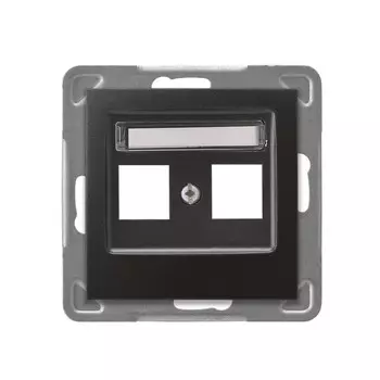 Ospel Impresja Антрацит Накладка компьютерной розетки 2-й, без рамки GPK-2Y/p/50