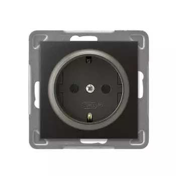Ospel Impresja Антрацит Розетка 1-я с/з Schuko, без рамки GP-1YS/m/50