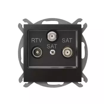 Ospel Impresja Антрацит Розетка 2-я ТВ-САТ-САТ, без рамки GPA-Y2S/m/50