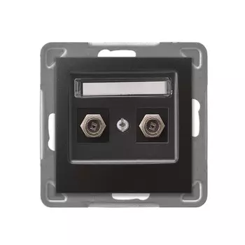 Ospel Impresja Антрацит Розетка антенная двойная тип Ф, без рамки GPA-2YF/m/50