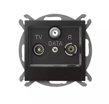 Ospel Impresja Антрацит Розетка антенная RTV-DATA оконечная, без рамки GPA-YD/m/50