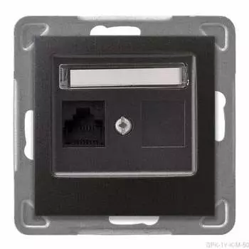 Ospel Impresja Антрацит Розетка компьютерная 1-я, категория 5e, RJ-45, без рамки GPK-1Y/K/m/50
