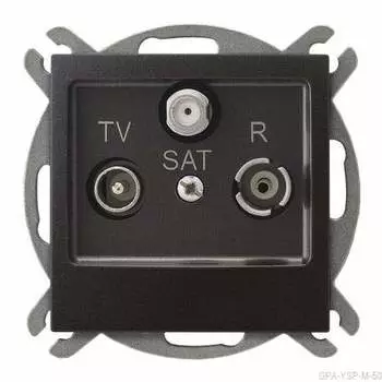 Ospel Impresja Антрацит Розетка TV-SAT проходная,коэффициент затухания 1,2 дБ GPA-YSP/m/50