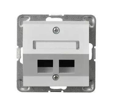 Ospel Impresja Белый Накладка компьютерной розетки наклонной 2-й, без рамки GPK-2YS/p/00