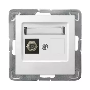 Ospel Impresja Белый Розетка антенная одинарная тип Ф, без рамки GPA-1YF/m/00