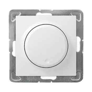 Ospel Impresja Белый Светорегулятор поворотно-нажимной для нагрузки лампами накаливания и галогенными LP-8Y/m/00