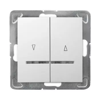 Ospel Impresja Белый Выключатель жалюзийный с подсветкой, без рамки LP-7YS/m/00