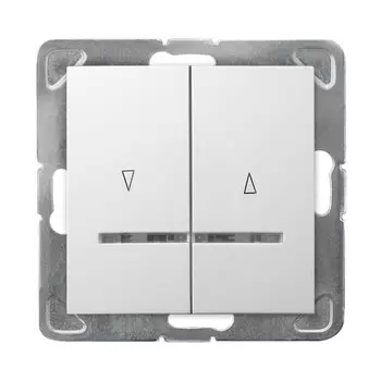 Ospel Impresja Белый Выключатель жалюзийный с подсветкой с механической блокировкой LP-7YBS/m/00