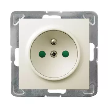 Ospel Impresja Бежевый Розетка 1-я с/з польск.станд со шторками, без рамки GP-1YZP/m/27