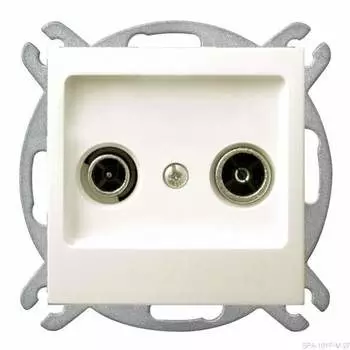 Ospel Impresja Бежевый Розетка антенная проходная ZAP-10, без рамки GPA-10YP/m/27