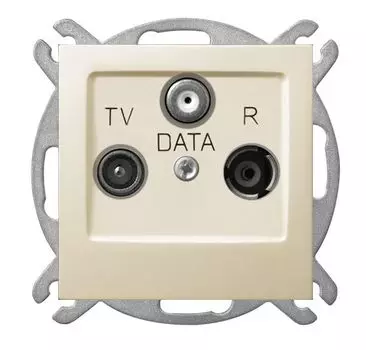 Ospel Impresja Бежевый Розетка антенная RTV-DATA оконечная, без рамки GPA-YD/m/27