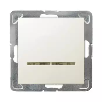 Ospel Impresja Бежевый Выключатель 1-клавишный с подсветкой, без рамки LP-1YS/m/27