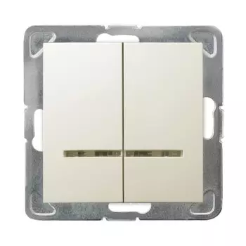 Ospel Impresja Бежевый Выключатель 2-клавишный с подсветкой, без рамки LP-2YS/m/27