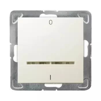 Ospel Impresja Бежевый Выключатель 2-полюсный с подсветкой, без рамки LP-11YS/m/27