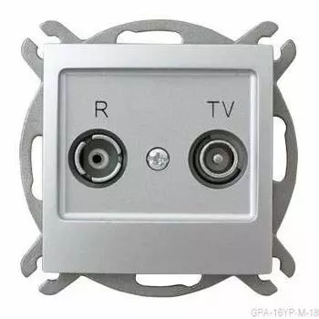 Ospel Impresja Серебро Розетка антенная проходная ZAP-16, без рамки GPA-16YP/m/18