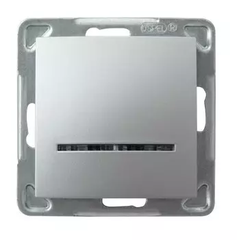 Ospel Impresja Серебро Выключатель 1-клавишный с подсветкой, без рамки LP-1YS/m/18