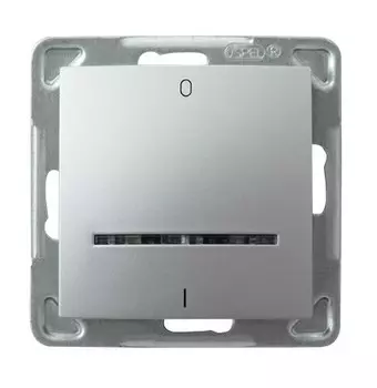 Ospel Impresja Серебро Выключатель 2-полюсный с подсветкой, без рамки LP-11YS/m/18