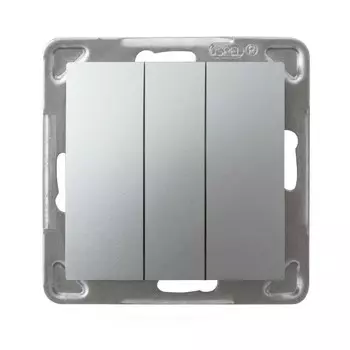 Ospel Impresja Серебро Выключатель 3-клавишный, без рамки LP-13Y/m/18