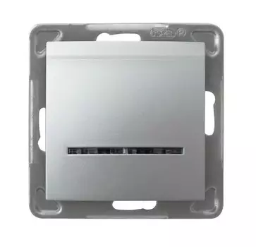Ospel Impresja Серебро Выключатель карточный с подсветкой, без рамки LP-15YS/m/18