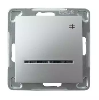 Ospel Impresja Серебро Выключатель перекрестный (сх.7) с подсветкой, без рамки LP-4YS/m/18