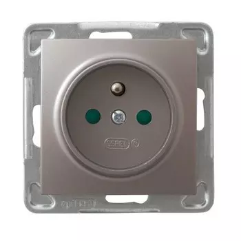 Ospel Impresja Титан Розетка 1-я с/з польск.станд со шторками, без рамки GP-1YZP/m/23