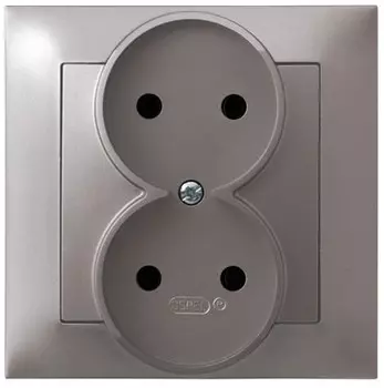 Ospel Impresja Титан Розетка 2-я б/з, с рамкой GP-2Y/23