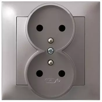 Ospel Impresja Титан Розетка 2-я с/з польск.станд, с рамкой GP-2YZ/23