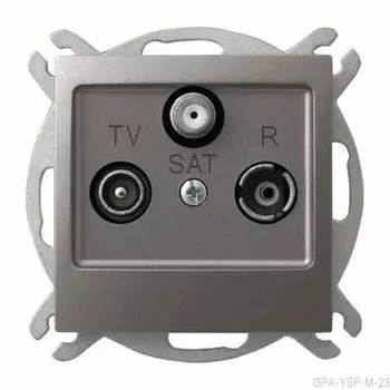Ospel Impresja Титан Розетка TV-SAT проходная,коэффициент затухания 1,2 дБ GPA-YSP/m/23