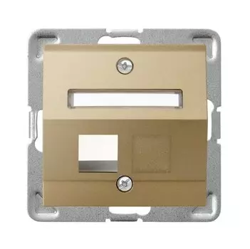 Ospel Impresja Золотой металлик Накладка компьютерной розетки наклонной 1-й, без рамки GPK-1YS/p/28