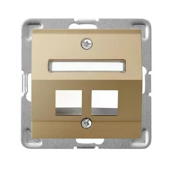 Ospel Impresja Золотой металлик Накладка компьютерной розетки наклонной 2-й, без рамки GPK-2YS/p/28
