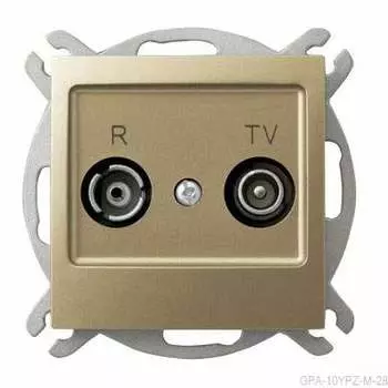 Ospel Impresja Золотой металлик Розетка антенная оконечная ZAK-10, без рамки GPA-10YPZ/m/28