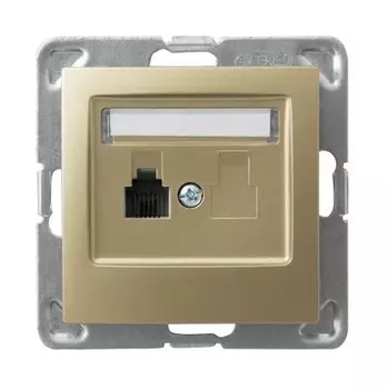 Ospel Impresja Золотой металлик Розетка телефонная 1-я, без рамки GPT-1Y/m/28