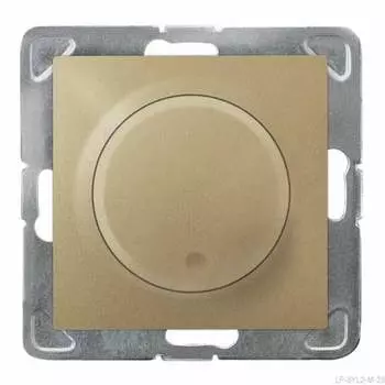 Ospel Impresja Золотой металлик Светорегулятор поворотно-нажимной для нагрузки лампами накаливания, галогенными и LED LP-8YL2/m/28