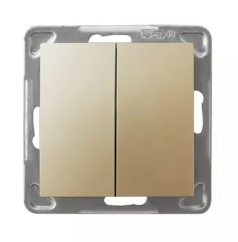 Ospel Impresja Золотой металлик Выключатель 2-клавишный, без рамки LP-2Y/m/28