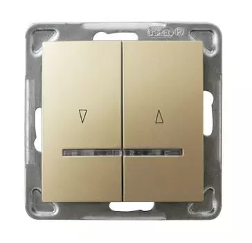 Ospel Impresja Золотой металлик Выключатель жалюзийный с подсветкой с механической блокировкой LP-7YBS/m/28