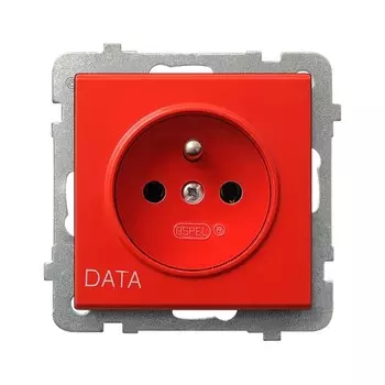 Ospel Sonata Белый Розетка 1-я с/з польск.станд, DATA, без рамки GP-1RZD/m/00