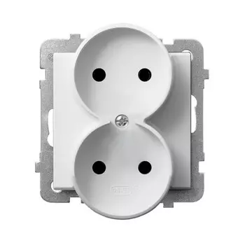 Ospel Sonata Белый Розетка 2-я б/з (для монтажа в многопоставных рамках), без рамки GP-2RR/m/00