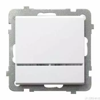 Ospel Sonata Белый Выключатель 1-клавишный с контрольной с подсветкой, без рамки LP-12RS/m/00