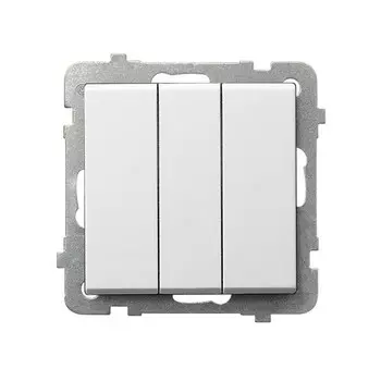 Ospel Sonata Белый Выключатель 3-клавишный , без рамки LP-13R/m/00