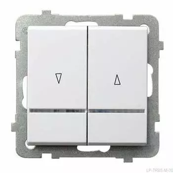 Ospel Sonata Белый Выключатель жалюзийный с подсветкой с механической блокировкой LP-7RBS/m/00