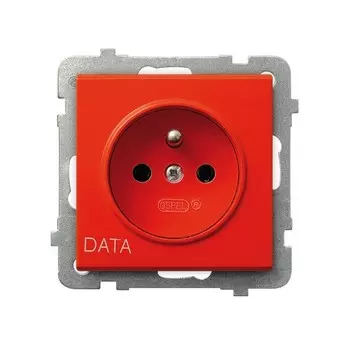 Ospel Sonata Бежевый Розетка 1-я с/з польск.станд, DATA, без рамки GP-1RZD/m/27